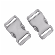 Lås - kliklås til faldskærmsline. 29 mm. Lys grå. 5 stk.